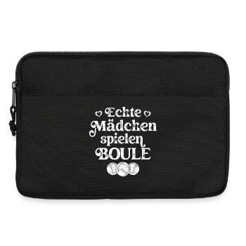 Echte Mädchen spielen Boule Bouler Boccia Spiel - Laptoptasche 13" - Schwarz - Vorne