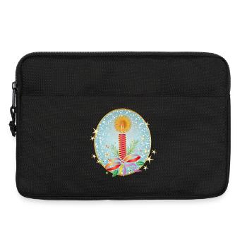 red christmas candle for christmas in frame - Laptop bag 13" - black - Front