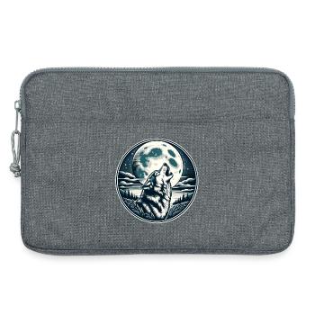Le lupin hennit à la pleine lune - Sacoche pour ordinateur portable 13 pouces - gris chiné - Devant