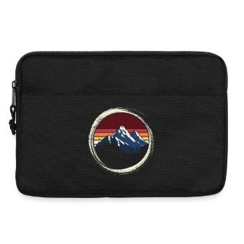 Mountain Sunset Retro Circle - Laptop bag 13" - black - Front