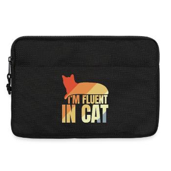 Je parle couramment le chat - Sacoche pour ordinateur portable 13 pouces - noir - Devant
