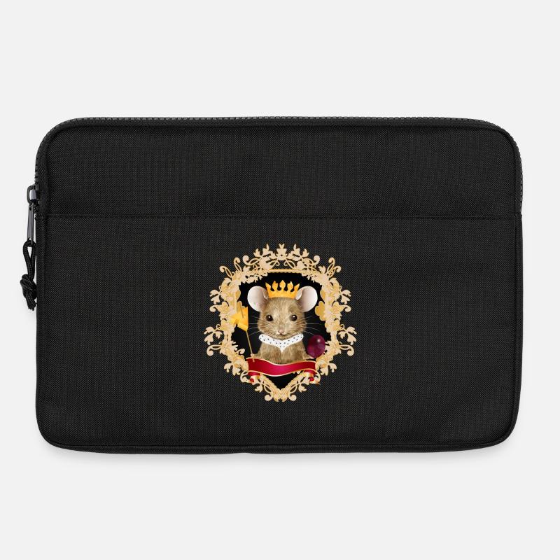 Maus mit Käse Krone im königlichen Rahmen - Laptoptasche 13" - Schwarz