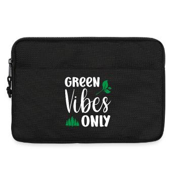 Green Vibes Only - Laptop bag 13" - black - Front