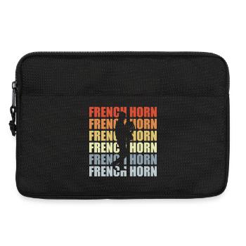 Retro Horn - Laptop bag 13" - black - Front