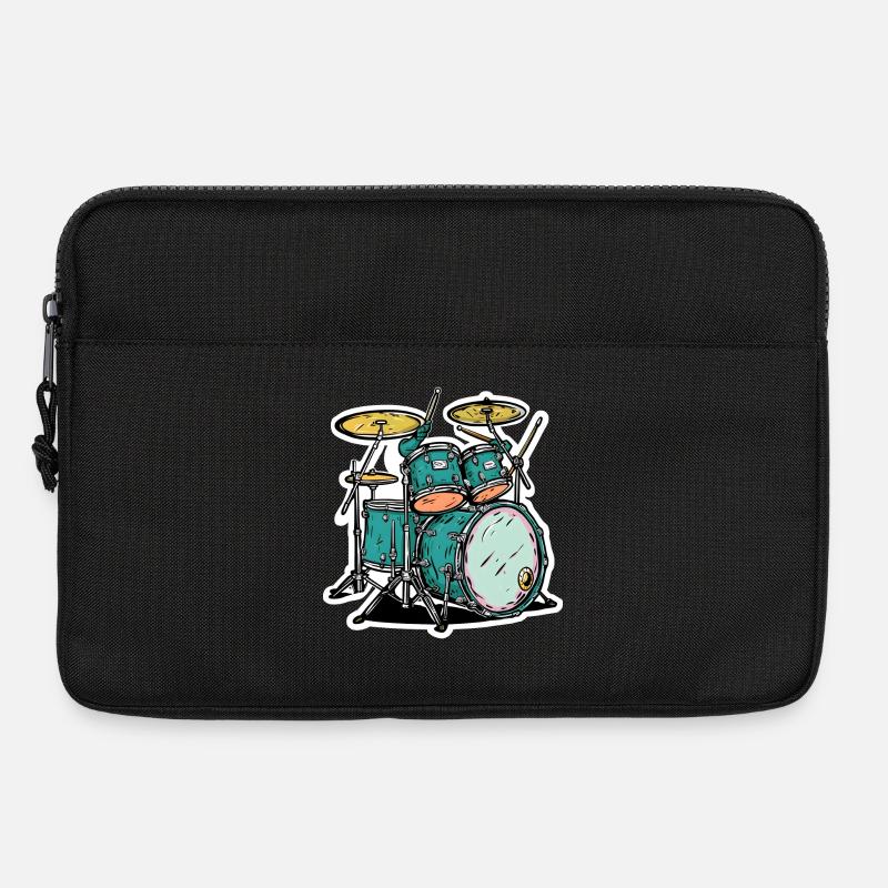 Schlagzeug Cartoon Stil - Laptoptasche 13" - Schwarz