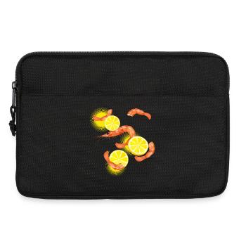 Garnelen oder Shrimps mit Zitronen Scheiben - Laptoptasche 13" - Schwarz - Vorne