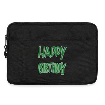 Lettrage vert joyeux anniversaire - Sacoche pour ordinateur portable 13 pouces - noir - Devant