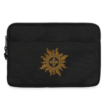 La croix celtique dorée. - Sacoche pour ordinateur portable 13 pouces - noir - Devant