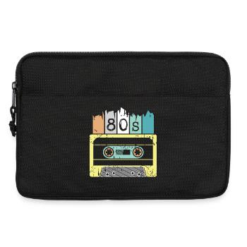 Cassette des années 80 rétro vintage musique icône graphique - Sacoche pour ordinateur portable 13 pouces - noir - Devant