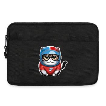 Katze Weltraum Space Cat Astronaut - Laptoptasche 13" - Schwarz - Vorne
