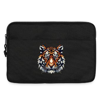 Colorful, Geometric Tiger Head - Polygons Motif - Laptop bag 13" - black - Front