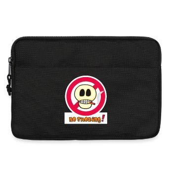 No Smoking Totenkopf Gesicht - Lustiges Emoticon  - Laptoptasche 13" - Schwarz - Vorne