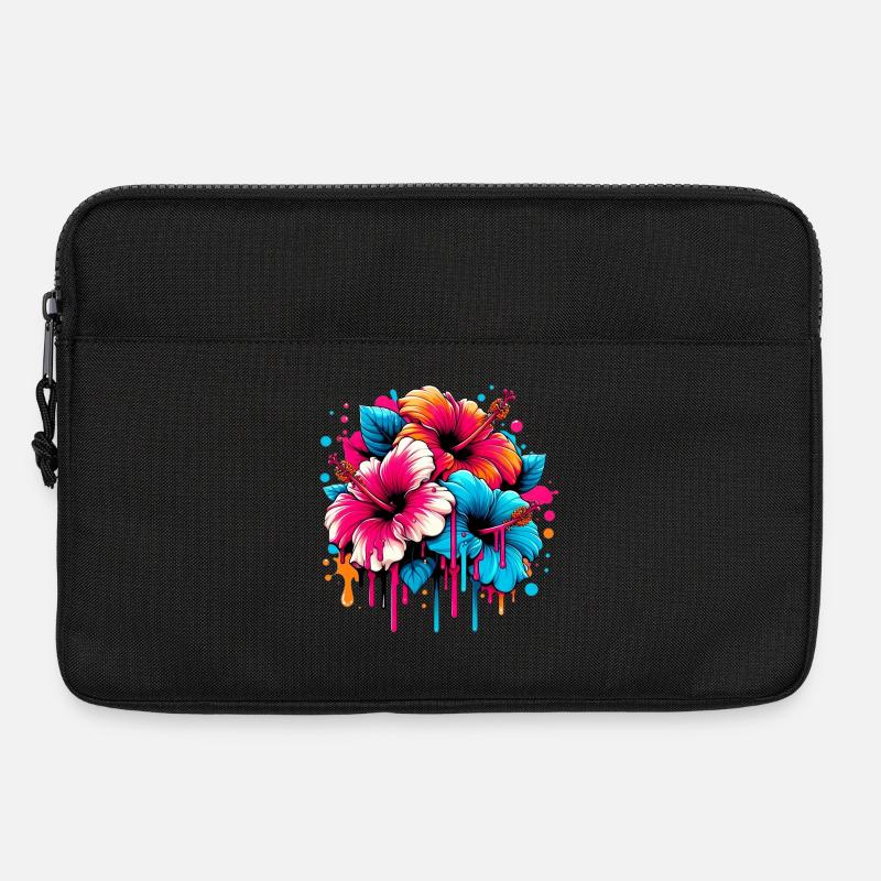 Hibiskusblüten - Laptoptasche 13" - Schwarz