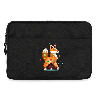 Renard dans le style du pain d’épice - Motif de Noël créatif - Sacoche pour ordinateur portable 13 pouces - noir - Devant