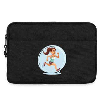 Läuferin im Comic-Stil - Laptoptasche 13" - Schwarz - Vorne