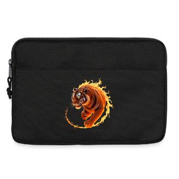 Feuriger Tiger in Bewegung - Laptoptasche 13" - Schwarz - Vorne