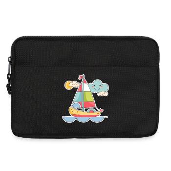 Segeln Comic Look - Laptoptasche 13" - Schwarz - Vorne
