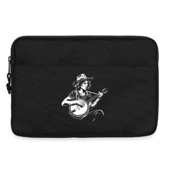 Croquis du joueur de banjo - Sacoche pour ordinateur portable 13 pouces - noir - Devant