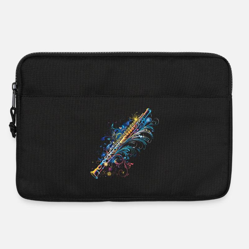 Flöten Comic - Laptoptasche 13" - Schwarz