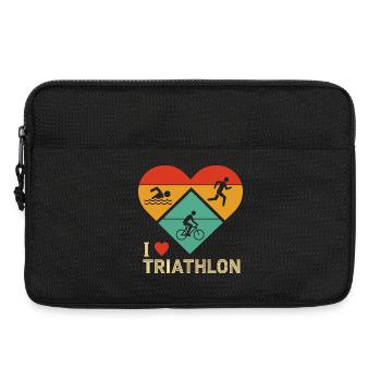 Illustration de cœur de triathlon - Sacoche pour ordinateur portable 13 pouces - noir - Devant