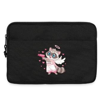 Amor Waschbärengel mit Flügeln - Laptoptasche 13" - Schwarz - Vorne