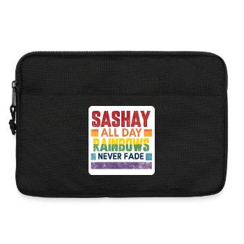 Autocollant LGBTQIA+ Gay Pride Sashay Toute la journée - Sacoche pour ordinateur portable 13 pouces - noir - Devant