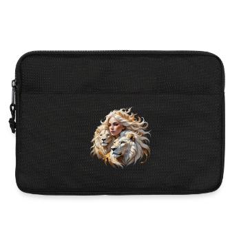 Reine de la Fantaisie parmi des lions majestueux. - Sacoche pour ordinateur portable 13 pouces - noir - Devant