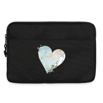 Soft heart motif in pastel shades with love - Laptop bag 13" - black - Front