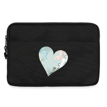 Pastel heart with floral pattern - Laptop bag 13" - black - Front