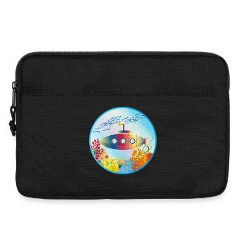 Buntes U-Boot im tropischen Korallenriff - Laptoptasche 13" - Schwarz - Vorne