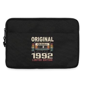 Né en Octobre 1992 | Cadeau Vintage Octobre 1992 - Sacoche pour ordinateur portable 13 pouces - noir - Devant