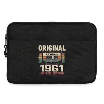 Né en Octobre 1961 | Cadeau Vintage Octobre 1961 - Sacoche pour ordinateur portable 13 pouces - noir - Devant