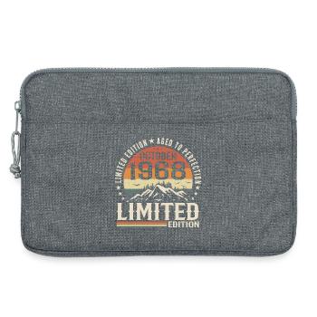 Born in October 1968 - vintage gift October 1968 - Laptop bag 13" - heather grey - Front