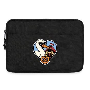Alsace Stork Heart and Pretzel Alsatian Pride - Laptop bag 13" - black - Front
