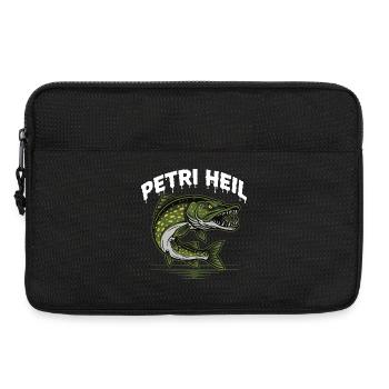 Petri Heil Angler Shirt - Laptoptasche 13" - Schwarz - Vorne
