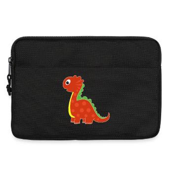Lustiger Dino mit Punkten - Laptoptasche 13" - Schwarz - Vorne