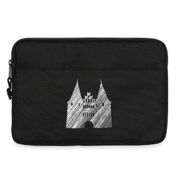 Wahrzeichen Lübeck: Holstentor Grafik Weiß - Laptoptasche 13" - Schwarz - Vorne