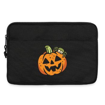 Drôle de citrouille d’Halloween avec araignée - Sacoche pour ordinateur portable 13 pouces - noir - Devant