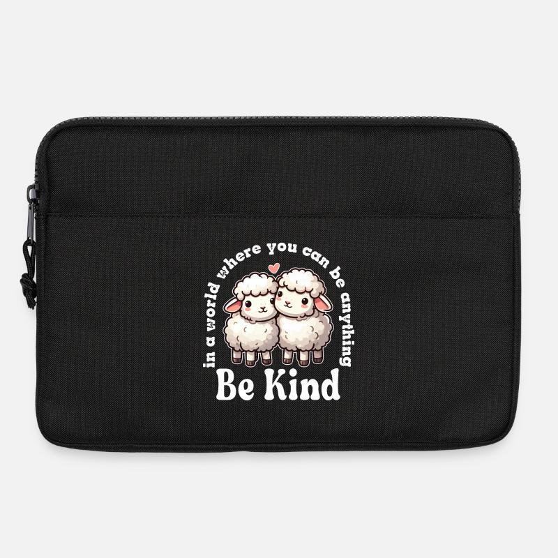 Zwei süße Schafe Sei nett - Laptoptasche 13" - Schwarz