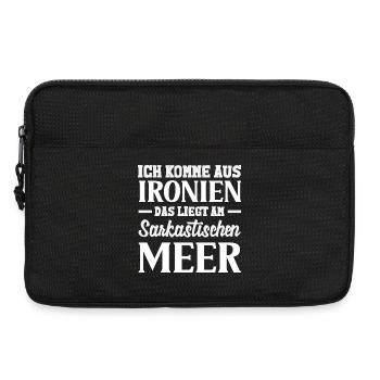 Je viens des ironies – Mer sarcastique - Sacoche pour ordinateur portable 13 pouces - noir - Devant