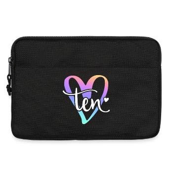 10. Geburtstag Pastellherz Schriftzug Ten  - Laptoptasche 13" - Schwarz - Vorne