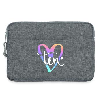 10th Birthday Pastel Heart Lettering Ten - Laptop bag 13" - heather grey - Front