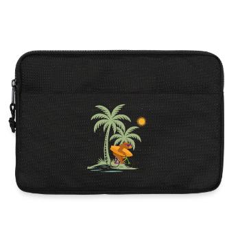 Ours avec planche de surf sur vélo sous les palmiers - Sacoche pour ordinateur portable 13 pouces - noir - Devant