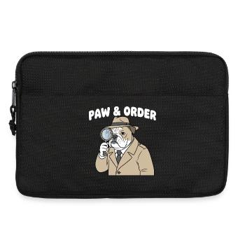 Paw & Order Bulldog Detective - Laptop bag 13" - black - Front