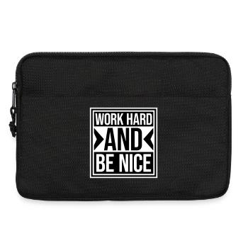 Quote Work Hard Be Nice Motivation Positive Spirit - Laptop bag 13" - black - Front
