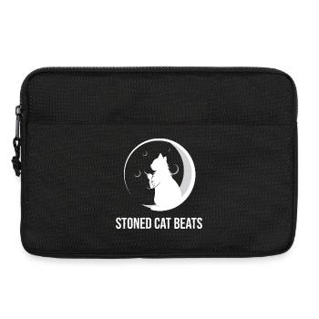 stonedCatBeats_YT_White_Transparent_800x800 - Laptop bag 13" - black - Front