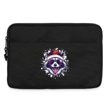 Raccoon Christmas Funny - Laptop bag 13" - black - Front