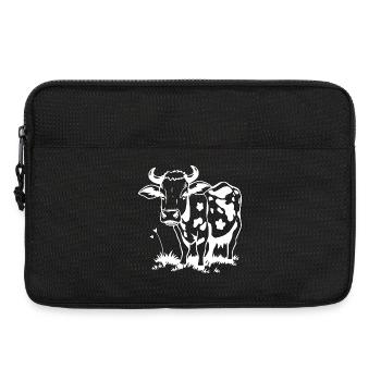 Kuh Kühe T-shirt Geschenk Bauern - Laptoptasche 13" - Schwarz - Vorne