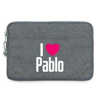 I Love Pablo Pinkes Herz Ich liebe Pablo - Laptoptasche 13" - Grau meliert - Vorne