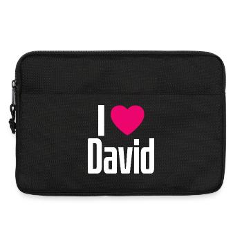 I Love David Pink Heart I Love David - Laptop bag 13" - black - Front